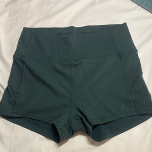 lululemon athletica High-Waisted Dark Green Shorts- 2 inch